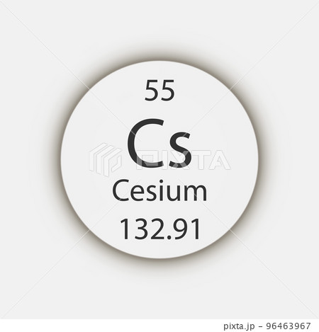 Cesium symbol. Chemical element of the periodic table. Vector illustration. 96463967