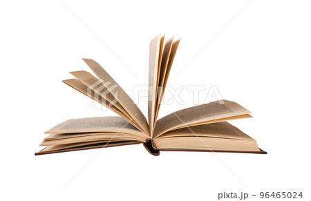 Open book with abstract turning pages isolated on white background Open book with abstract turning pages isolated on white background 96465024