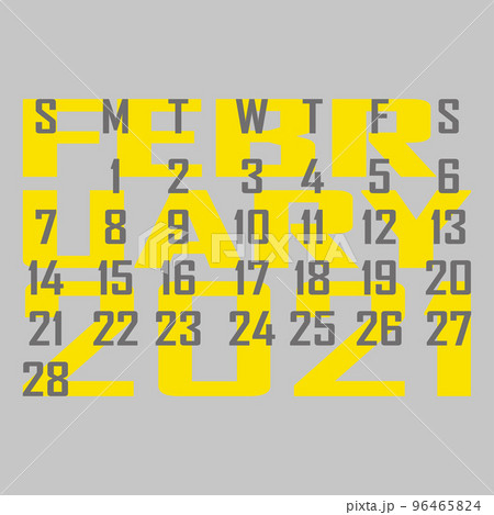 Letter calendar for February 2021. The week begins on Sunday. Time, planning and schedule concept. Flat design. Removable calendar for the month. Vector Letter calendar for February 2021. The week begins on Sunday. Time, planning and schedule concept. Flat design. Removable calendar for the month. Vector 96465824