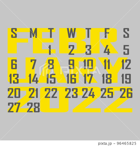 Letter calendar for February 2022. The week begins on Sunday. Time, planning and schedule concept. Flat design. Removable calendar for the month. Vector Letter calendar for February 2022. The week begins on Sunday. Time, planning and schedule concept. Flat design. Removable calendar for the month. Vector 96465825