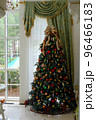 Beatiful Christmas tree in luxurious interior near window 96466183