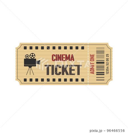 Cinema ticket template. Horizontal cinema ticket with barcode.Vector Cinema ticket template. Horizontal cinema ticket with barcode.Vector 96466556