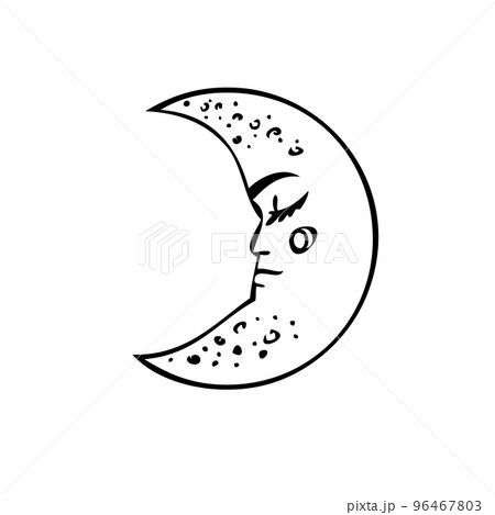 Esoteric symbol of the moon. Celestial signs. Vector illustration. 96467803