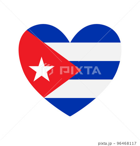 Vector flat Cuba flag heart  96468117