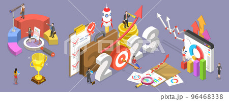 3D Isometric Flat Vector Conceptual Illustration of 2023 - Successful Year Of Financial Opportunities 96468338