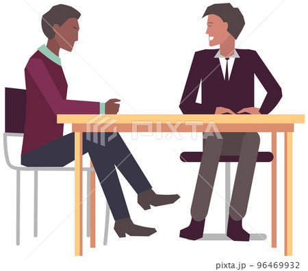 Meeting to discuss starting project, business plan. Colleagues discussing work in entrepreneurship Meeting to discuss starting project, business plan. Colleagues discussing work in entrepreneurship 96469932