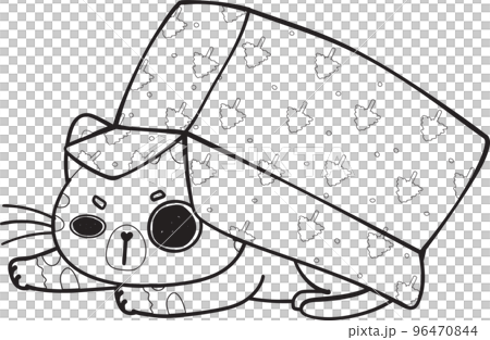 cute Christmas playful kitty cat play with present gift box outline cartoon doodle hand drawn cute Christmas playful kitty cat play with present gift box outline cartoon doodle hand drawn 96470844