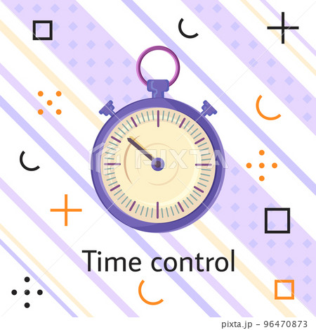 Time control banner. Alarm clock fast speed quick time vector icon flat business illustration Time control banner. Alarm clock fast speed quick time vector icon flat business illustration 96470873