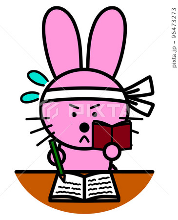 勉強するウサギのイラスト 96473273