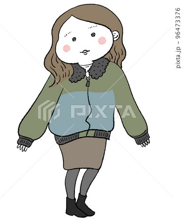 ミリタリージャケットの女性コーディネート 96473376