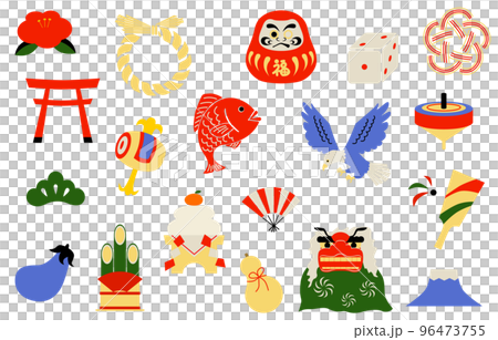 新年幸運符插圖集 新年幸運符插圖集 96473755