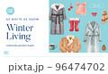 Blog banner template with winter clothing essential concept,watercolor style 96474702