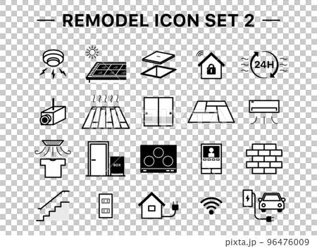 Remodeling icon set 96476009