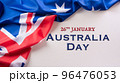 Happy Australia day concept. Australian flag and the text against white background. 26 January. 96476053