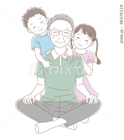 仲の良いおじいちゃんと孫 96476129
