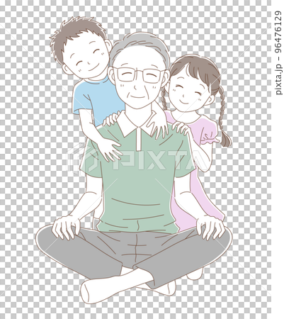 仲の良いおじいちゃんと孫 96476129