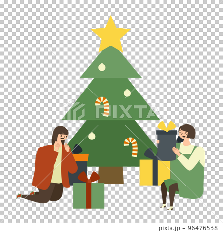 Illustration of children happy with Christmas gifts Illustration of children happy with Christmas gifts 96476538