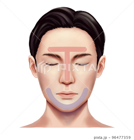 目を閉じたリアルな男性の正面顔イラスト スキンケアTUゾーン ラスター素材 目を閉じたリアルな男性の正面顔イラスト スキンケアTUゾーン ラスター素材 96477359