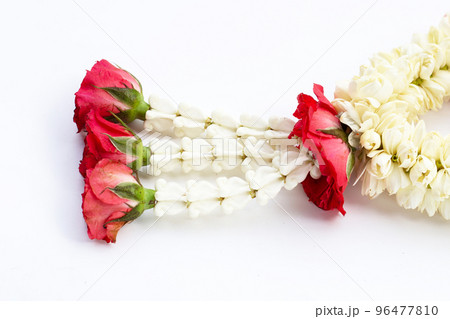 Rose with crown flower and jasmine garland Rose with crown flower and jasmine garland 96477810