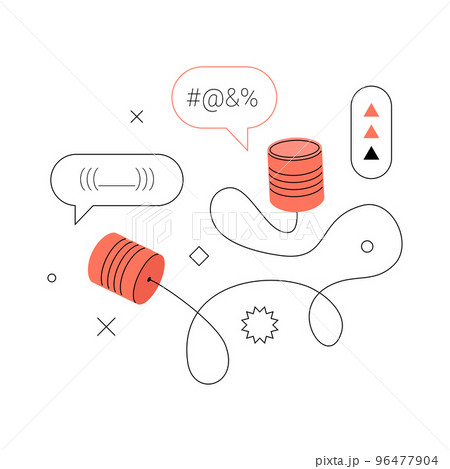 Tin Cans Communication UI Illustration 96477904