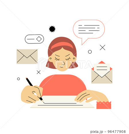 Girl Writing Letter 96477908