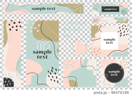 フレーム素材_ウェーブ_パステルカラー 96478198