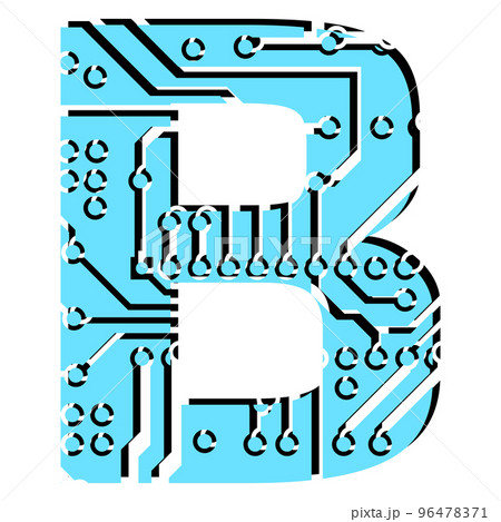 Latin Digital Letter B Perforated With PCB...のイラスト素材 [96478371] - PIXTA