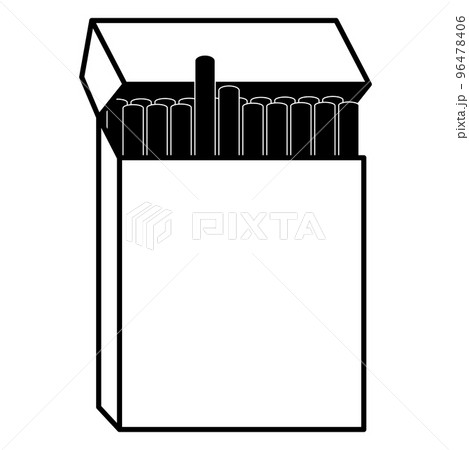 Open full pack with cigarettes isolated on white. Icon or design element. Open full pack with cigarettes isolated on white. Icon or design element. 96478406