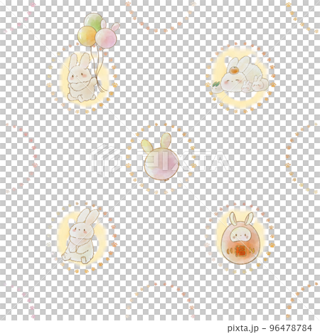 Cute rabbit motif pattern material (can be used for backgrounds, wallpapers, wrapping, etc.) 96478784