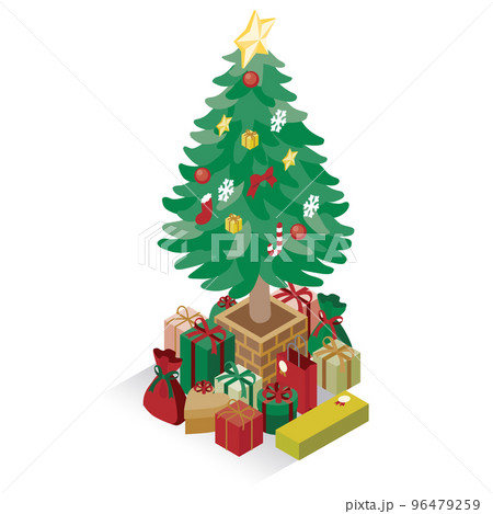俯瞰_クリスマスツリーとプレゼント 俯瞰_クリスマスツリーとプレゼント 96479259