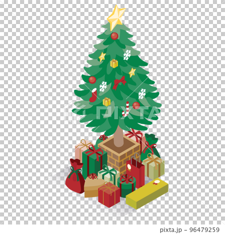 俯瞰_クリスマスツリーとプレゼント 俯瞰_クリスマスツリーとプレゼント 96479259