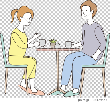 会話する男女 線あり 96479544