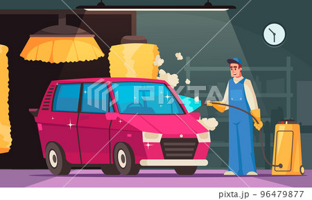 Car Wash Cartoon 96479877