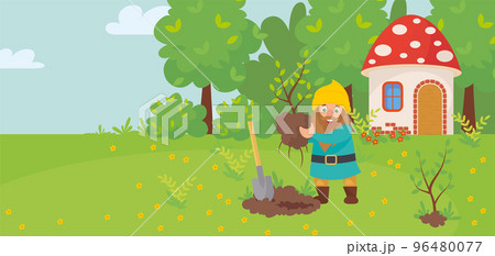 Cute Gnome Landscape Composition Cute Gnome Landscape Composition 96480077