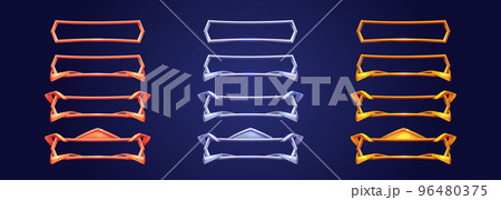 Empty game banner bronze, silver and gold frames 96480375