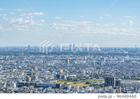 岐阜県岐阜市　金華山から望む岐阜の街並み（東南方向） 96480460
