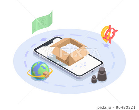 Delivery Smartphone Icons Composition 96480521