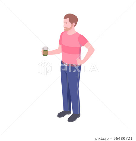 Isometric Man Illustration 96480721