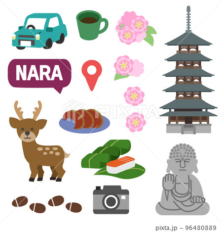奈良のアイコン　線無し 96480889