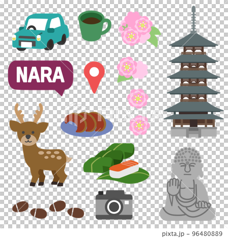 奈良のアイコン　線無し 96480889