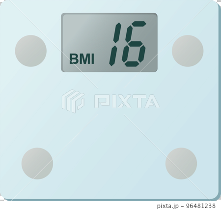 數字體重秤 BMI16 顯示的矢量插圖 96481238