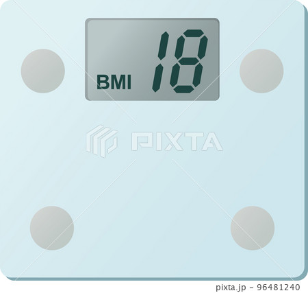 デジタル体重計BMI18表示のベクターイラスト 96481240