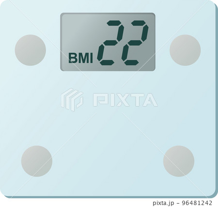 デジタル体重計BMI22表示のベクターイラスト デジタル体重計BMI22表示のベクターイラスト 96481242