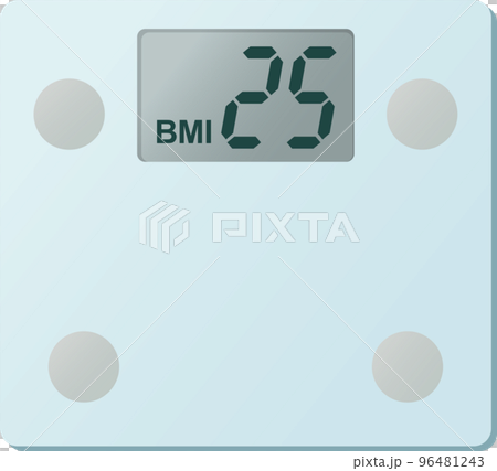 デジタル体重計BMI20表示のベクターイラスト 96481243