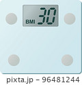 デジタル体重計BMI30表示のベクターイラスト 96481244