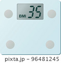 デジタル体重計BMI35表示のベクターイラスト 96481245