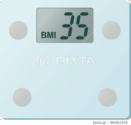 Vector illustration of digital weight scale BMI35 display Vector illustration of digital weight scale BMI35 display 96481245