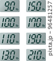 デジタル体重計lb表示のベクターイラスト 96481257