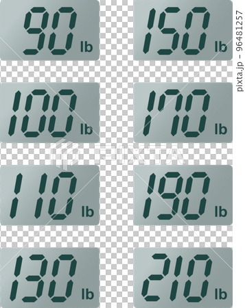 デジタル体重計lb表示のベクターイラスト 96481257