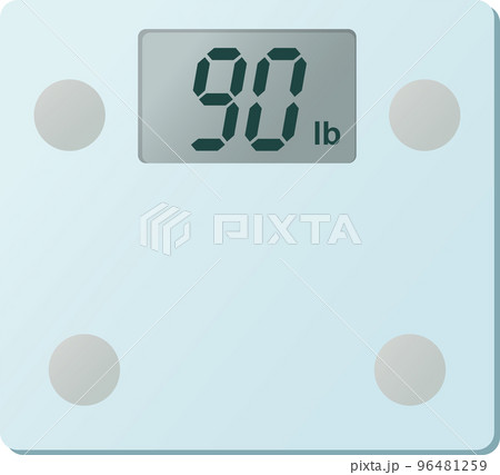 デジタル体重計90lb表示のベクターイラスト 96481259